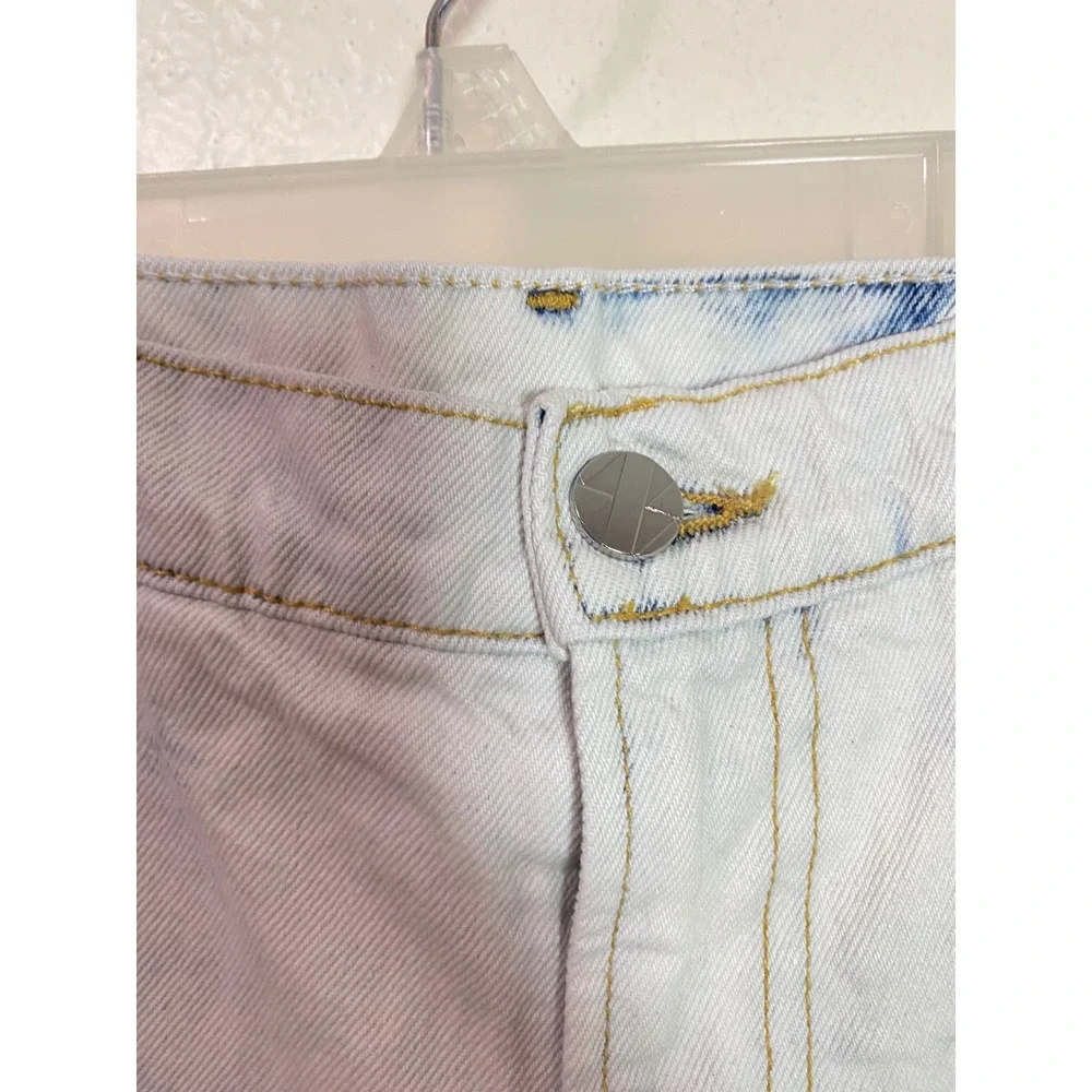 VIAVIA The Low + Baggy Jean Cyprus Tie Dye Wide Leg Denim Pants White Blue Sz 33